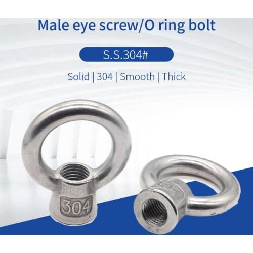 304 stainless steel eye bolt, lifting and lengthening ring screw, ring screw M3-M36