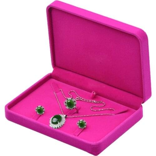 Velvet Jewelry Box Necklace Gift Case for Jewerly Set Display Storage Organizador Boxes 17x12x3.5cm