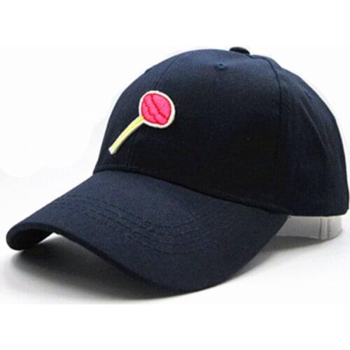 Lollipop Candy Embroidery Cotton Baseball Cap Hip-hop Cap Adjustable Snapback Hats for Men and Women 185