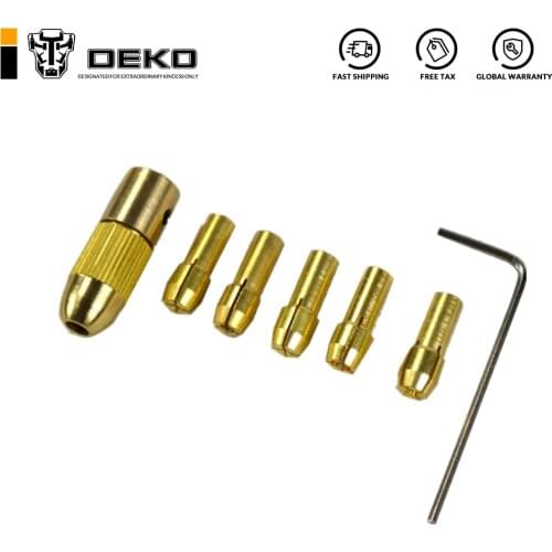DEKO High Quality 7pcs 0.5-3mm Small Electric Drill Bit Collet Micro Twist Drill Chuck Set