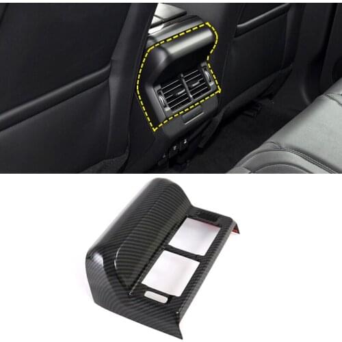 For Range Rover Evoque L551 2019 2020 Car Accessories Carbon Fiber Style Plated Armrest Box Rear Air Vent Frame Trim Cover