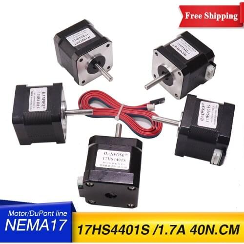 5PCS 40mm 42 motor Nema 17 motor 42BYGH 1.7A 17HS4401S motor 4-lead for 3D printer CNC XYZ