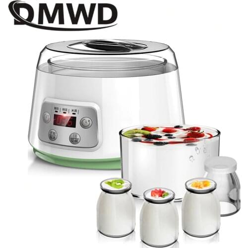 Electric yogurt maker with 4 cups Automatic Yoghurt rice wine Machine Buttermilk Sour Cream natto Making Machine 1.3L EU US plug