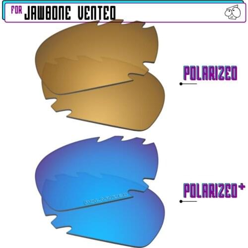 EZReplace Polarized Replacement Lenses for - Oakley Jawbone Vented Sunglasses - BlueP Plus-GunmetalP