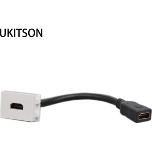 HDMI2.0 Socket Female To Female High Definition HDMI Module Slot With 20cm Wire For Wall Panel Faceplate