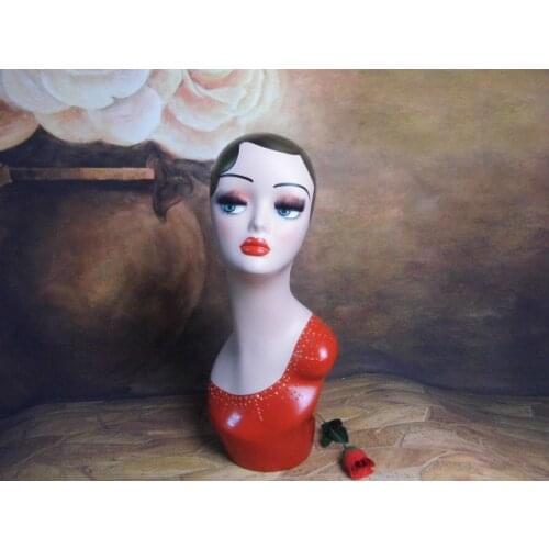 Fiberglass Female Mannequin Dummy Head Hat, Vintage Manikin Head Bust