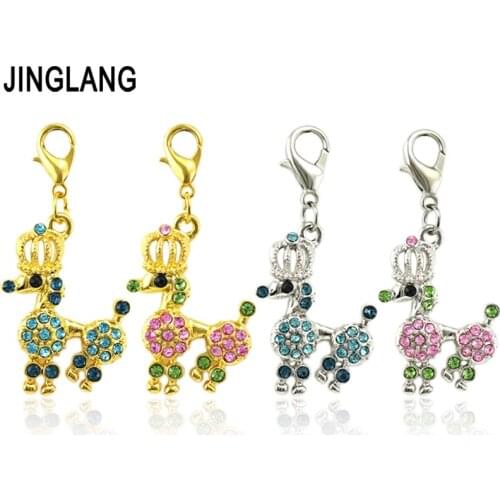 JINGLANG Dog Charm Travel Pendant Zinc Alloy Metal DIY Jewelry Making Wholesale 50 Pieces