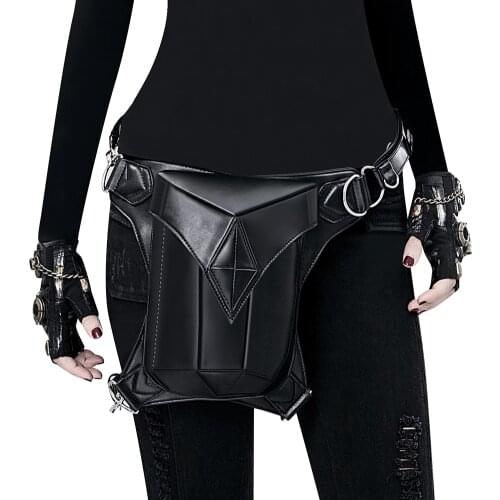 Halloween Costume Black Retro Womens Bag Single Shoulder Bags Outdoor Splicing Waist bag