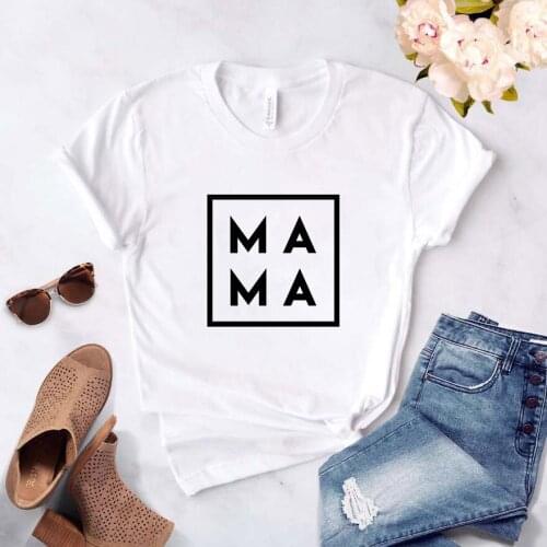 Summer Womens T-shirt Mom MAMA Letter Print T-shirt Casual Retro Top Ladies Fashion Oversized Customized T-shirt Short Sleeve