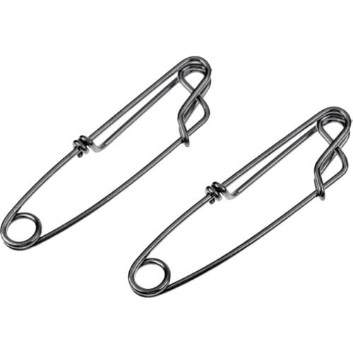 MagiDeal 30pcs Steel Long Line Clips Float Line Clip Fishing Tackle 60mm