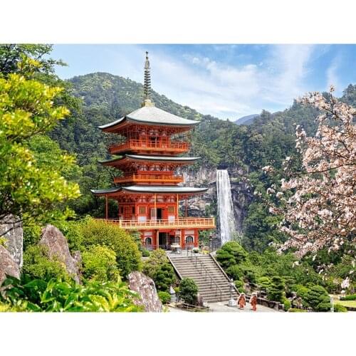 DIY Full Square Round Drill diamond painting Japan Temple mosaic embroidery landscape 5D Cross Stitch Kit home decor AA2356