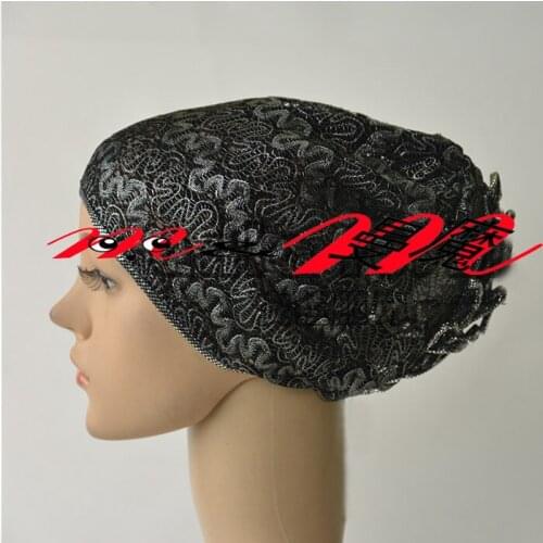 Newest Rose Design for Muslim Cap Beanie Skull Cap Lace Lining Fabric Keep Warm Lace Bun Cap -Women