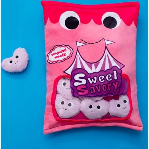 A Bag of Snack Pocket Soluble Bean Doll Cute Ring Paper Plushies Childrens Toy Fun Pillow