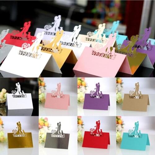 Ped Dog Wedding Party Decor Place Cards Laser Cut Hollow Pattern Lace Shape Wedding Event Table Name Card Flower Decoupage