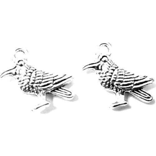 20pcs Bird charms pendant 17x17mm antique silver ornament accessories jewelry making DIY base material