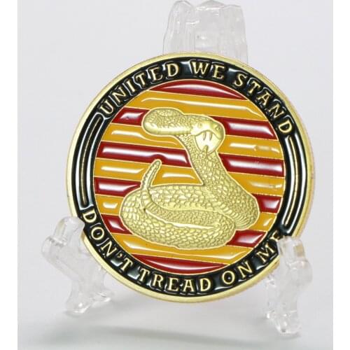 1776 USA Declaration of Independence Gold Plated Coin Liberty Bell And "Don't Tread On Me" Snake Pattern Coins Drop Shipping