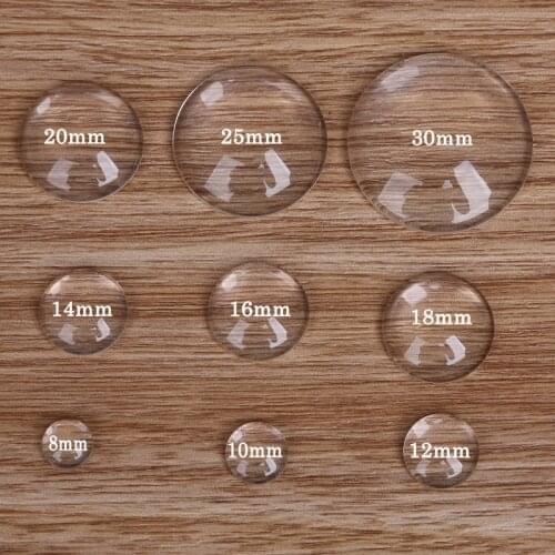 DIY Clear Transparent Glass Cabochon High Quality Flat Back Cabochon Beads For Earring Bracelet Necklace Penndant Jewelry Making