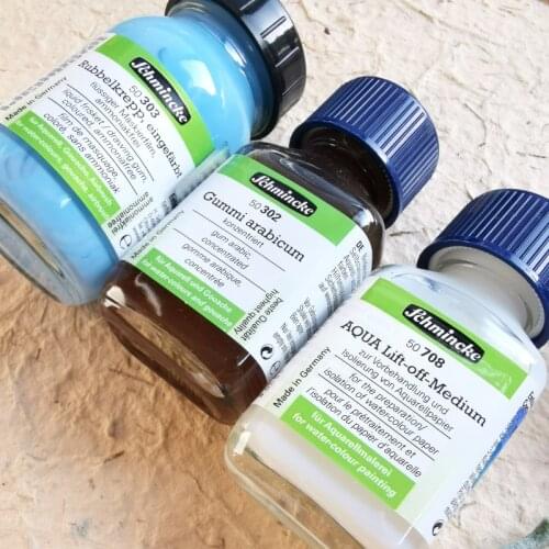 Schmincke Watercolor Acuarelas White Glue Covering Fluid Liquid Gum Arabicum Cow Bile Primer Pearlescent Medium