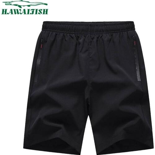 Hawaifish brand men shorts 2021 summer ice silk mens ultra thin short comfortable slim sports breathable loose elastic shorts
