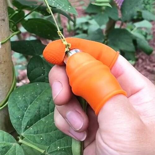 Silicone Thumb Knife Finger Protector Vegetable Harvesting Knife Plant Blade Scissors Cutting Rings Garden Gloves