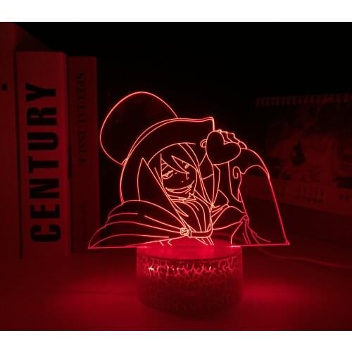 Anime Blue Exorcist Mephisto Pheles 3D LED Lamp White Base for Birthday Gift Nightlight Bedroom Decorative Acrylic Night Light
