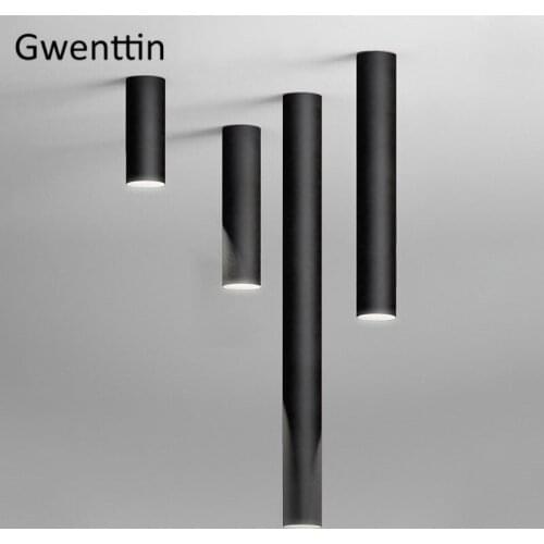 Modern Black White Led Ceiling Lights Ceiling Lamps Living Room Kitchen Spot Light Fixtures Cylindrical Down light Home Lighting