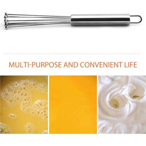 Stainless Steel Bead Ball Whisk Household Blender Hand Held Egg Beater Tool Rust-proof Bead Egg Whipper Handheld Kitchen Blender