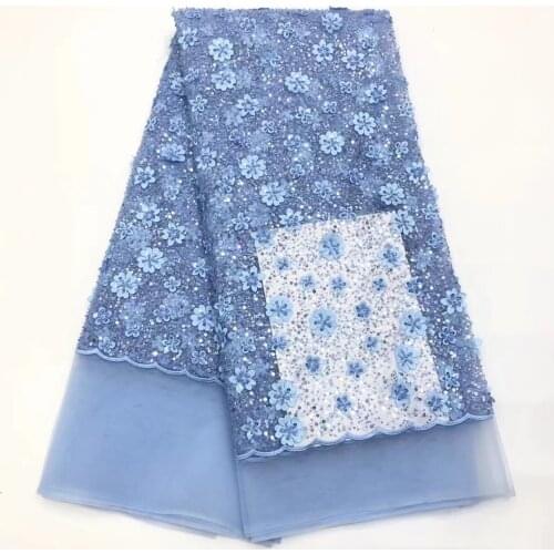 High-End 3D Beaded/ Sequin Sequin Embroidery Fabric / Wedding / Evening Dress Design Fabric / French Mesh Tulle Lace Delicate JY