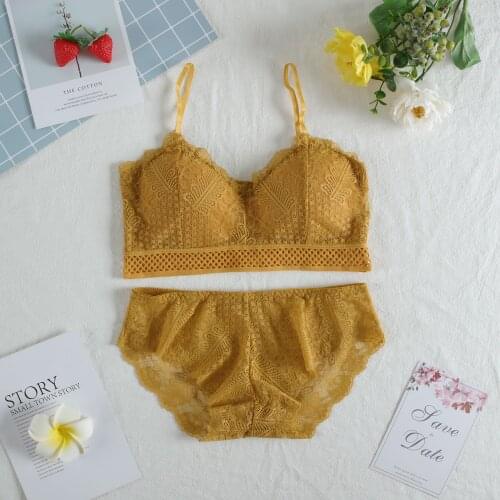 CHRLEISURE Lace Bra Set Ultrathin Woman Sexy Underwear Backless Bralette Tops Female Lingerie Bra Suit New 2021