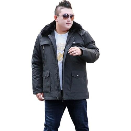 New Winter park Warm jacket Mens Fashion Casual jacket Mens Hooded With Detachable Large Fur Collar coat Large size XL-10XL
