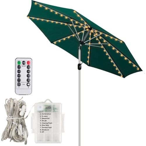 Solar 104LED 8 Strings Umbrella Tent String lights Waterproof 8 Lighting Modes Beach Umbrella Lamp for Outdoor Garden Wedding