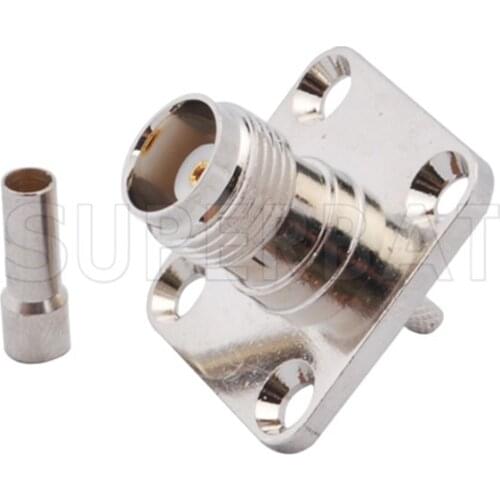 Superbat 10 pcs TNC Crimp Jack with 4 hole Panel Mount for Coaxial Cable RG174,RG316,LMR100 free shipping