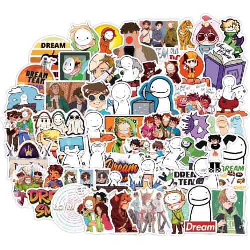 100Pcs Dream Smp Stickers Aesthetic Cartoon Anime Graffiti Suitcase Suitcase Waterproof DIY Stickers
