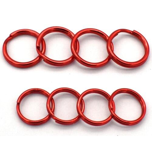 100pcs Jump Ring 10/12mm Split Ring Red Key Ring Iron Key Chain Round Ring DIY Charm Jewelry Purse Handbag Bag Hardware
