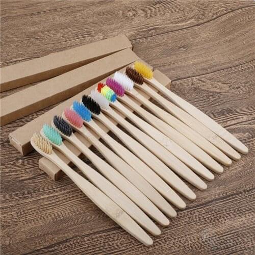 100 Pack Natural Bamboo Toothbrush Wood Toothbrushes Soft Bristles with travel Teeth brush case Eco-Friendly Oral Care Adults