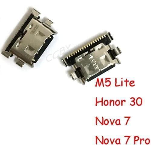 100pcs USB Charging Port Plug Dock Connector Socket For Huawei M5 Lite / Honor 30 / Nova 7 / Nova 7 Pro