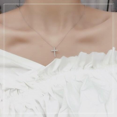 2021 S925 Sterling Silver cross Necklace high quality womens necklace as a gift for best friends Dance party Sweet fashion