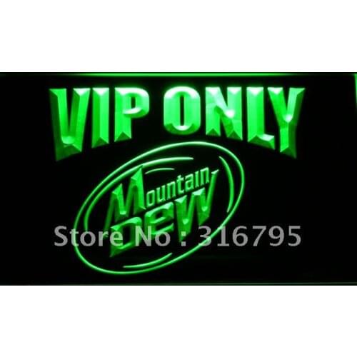 698 VIP Only Mountain Dew LED Neon Light Signs with On/Off Switch 20+ Colors 5 Sizes to choose