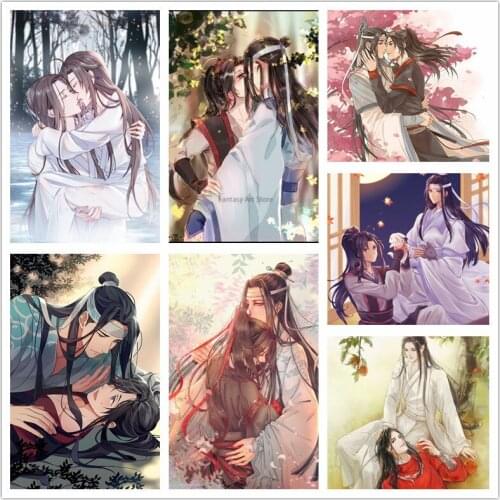 5d Diy Diamond Painting Magic Dao Patriarch Wei Wuxian Lan Wangji Diamond Mosaic Embroidery Cartoon Cross Stitch Kit Full Set