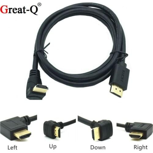 Great-Q HDMI-compatible 2.0 Cable Angle 90 degree HDMI-compatible Cable 4K 1080P 3D for PS3 Projector HD Computer