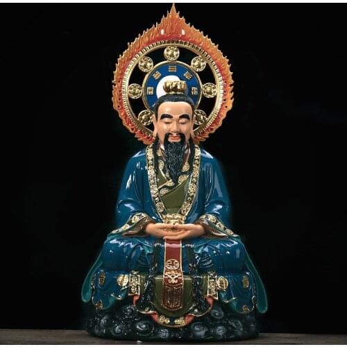 38CM LARGE LORD OF HEAVEN DAO TAOISM YUANSHI TIAN ZUN ALMIGHTY GOD BUDDHA STATUE HOME TEMPLE EFFICACIOUS FAMILY PROTECTION