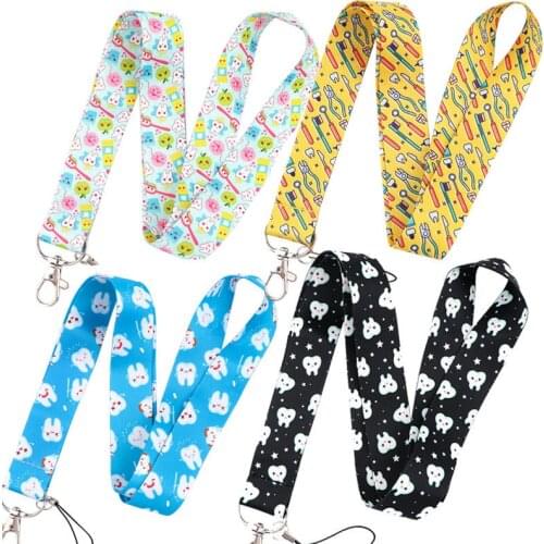 Medical Dentist Keychain Tooth Care Lanyard Neck Strap for Key ID Card Straps Badge Holder DIY Hanging Rope Neckband Accessories