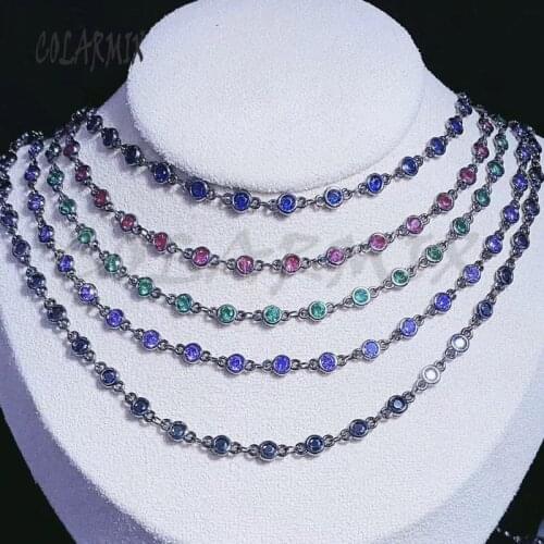 3 meter Black gun chain necklace accessories crystal necklace High quality luxury necklace accessories for jewelry making 50755