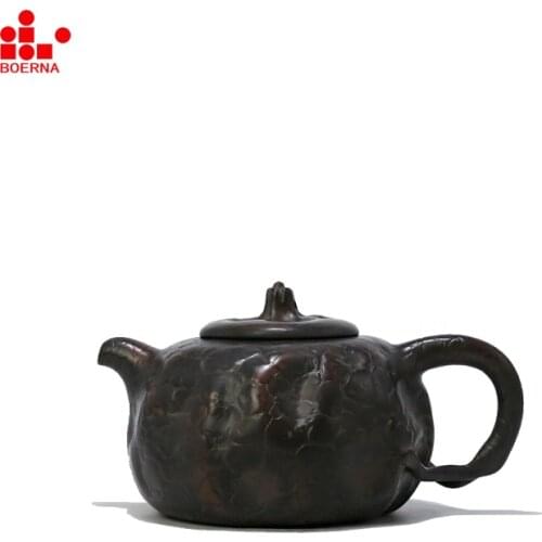 BOERNA Qinzhou teawares Shoupai Gongchun Unique Shape with Nixing Clay Handmade Teapot Kettle home for Dahongpao Oolong teaset