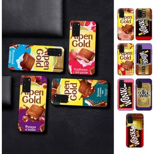 FHNBLJ Wonka Bar With Golden Ticket Alpen Gold chocolate Phone Case for Samsung S 4 6 7 5 8 9 10 20 plus lite edge S10 5G