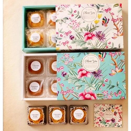 Flower Design Cheese Birthday Cake Paper Box Mooncake Cookie Container Snacks Gift Packing Boxes SN3522