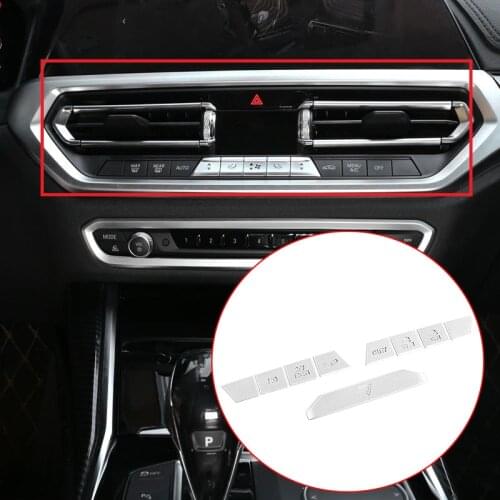 For-BMW 3 Series G20 G28 2019-2020 Stainless Steel Chrome Auto A/C Air Conditioning Mode Button Cover Sticker