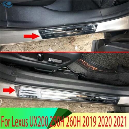 For Lexus UX200 250H 260H 2019 2020 Stainless Steel Ouside Door Sill Panel Scuff Plate Kick Step Trim Cover Protector