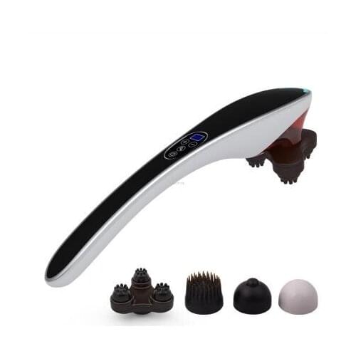 Electric cervical vertebra massager device.Vibrating kneading shoulder back neck massager infrared shiatsu.Body Relaxation