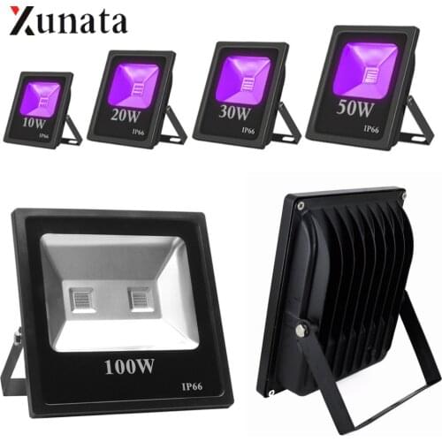 AC85-265V UV Motion Sensor LED Floodlight Ultraviolet Waterproof High Power Fluorescent Flood Light Stage Lamp for Bar Party